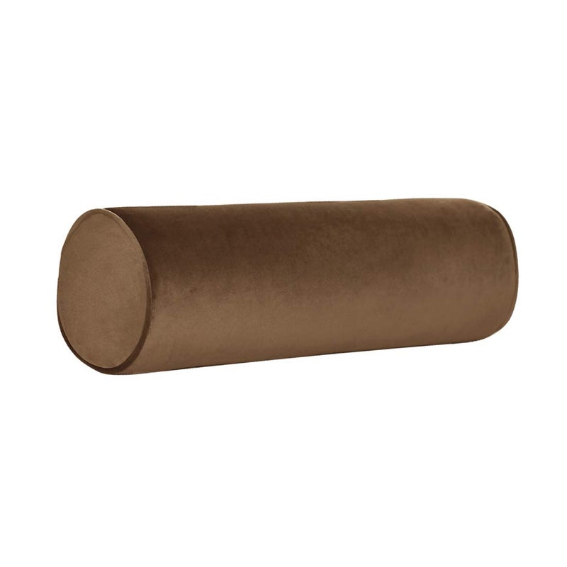 Tinbolunce Memory Foam Roll Pillow for Knee/Leg/Neck - Full Moon Bolster/Round Cylinder Pillow for Sleeping on Side or Back - Removable Cooling Cover Length 18" x 6" Diameter (Chocolate Brown) - Image 1